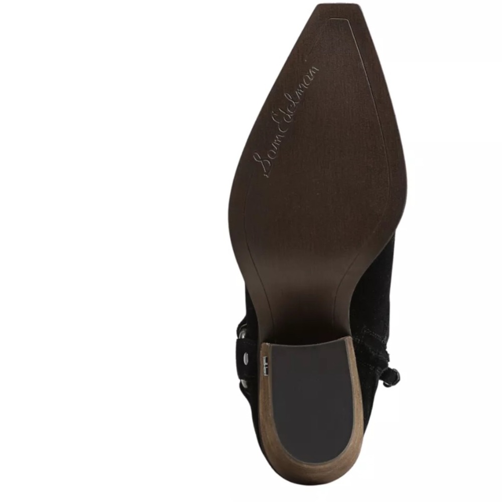 NWT SAM EDELMAN Black suede Ankle Boots w zip retail $170 - Picture 5 of 6
